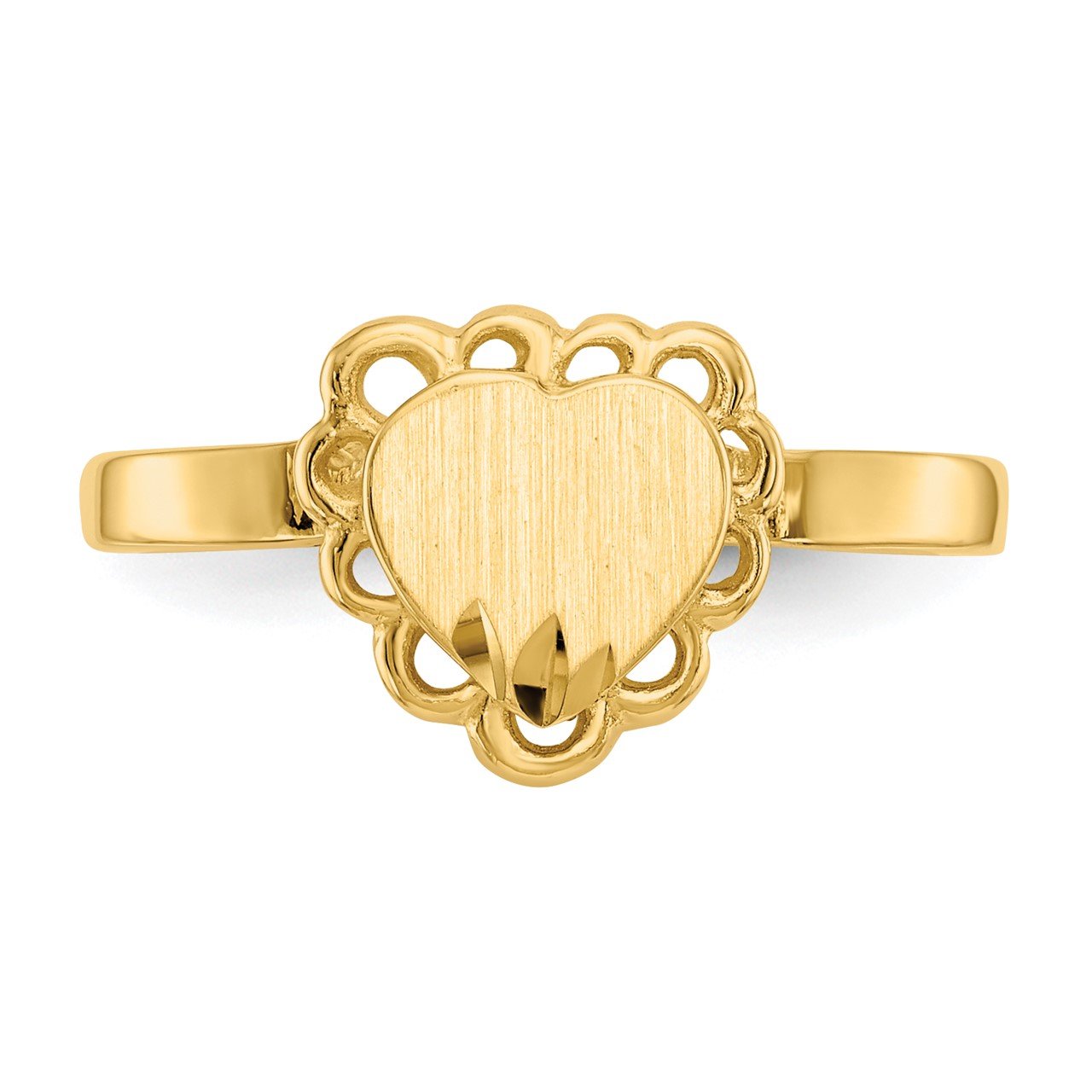 14k 6.5x7.0mm Open Back Heart Signet Ring-3