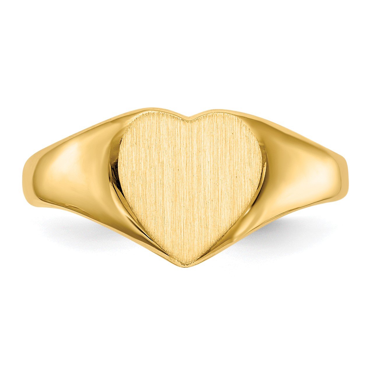 14k 9.0x9.0mm Closed Back Heart Signet Ring-3