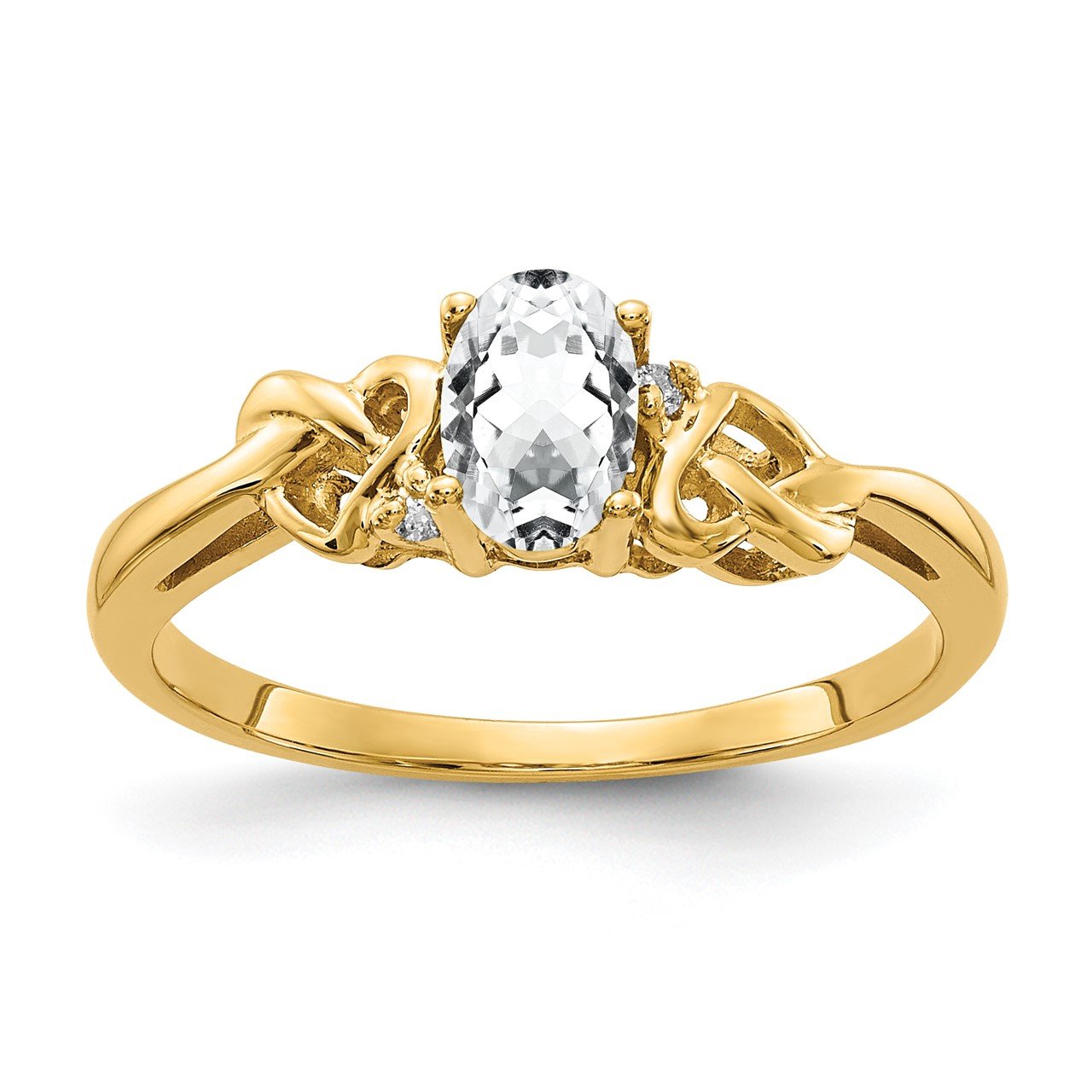 14k 6x4mm Oval Cubic Zirconia AAA Diamond ring