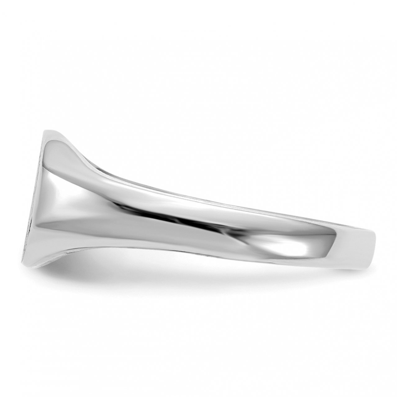 14k White Gold 8.0x6.5mm Open Back Child's Signet Ring-2