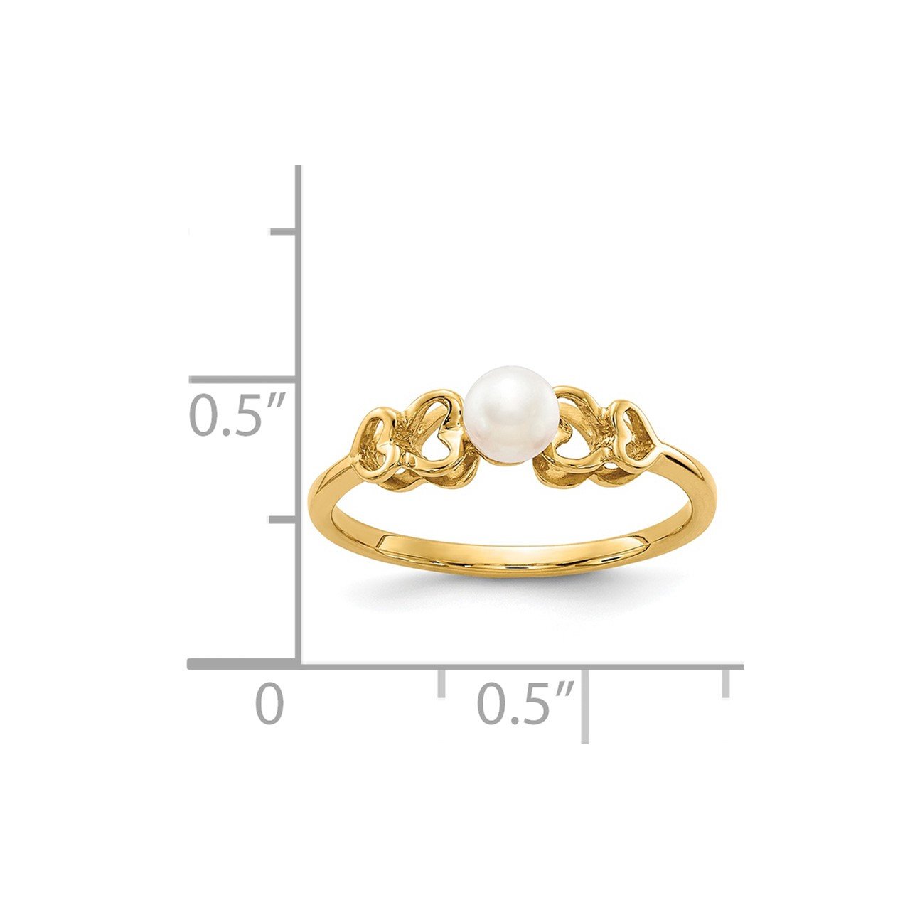 14k 4mm FW Cultured Pearl Ring-1