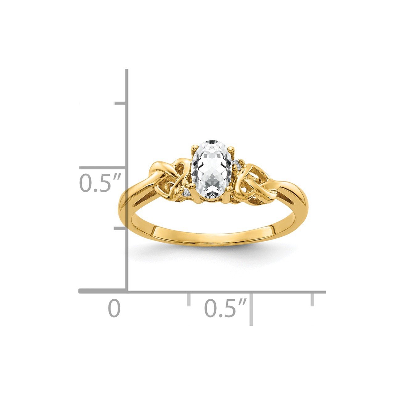 14k 6x4mm Oval Cubic Zirconia AAA Diamond ring-1